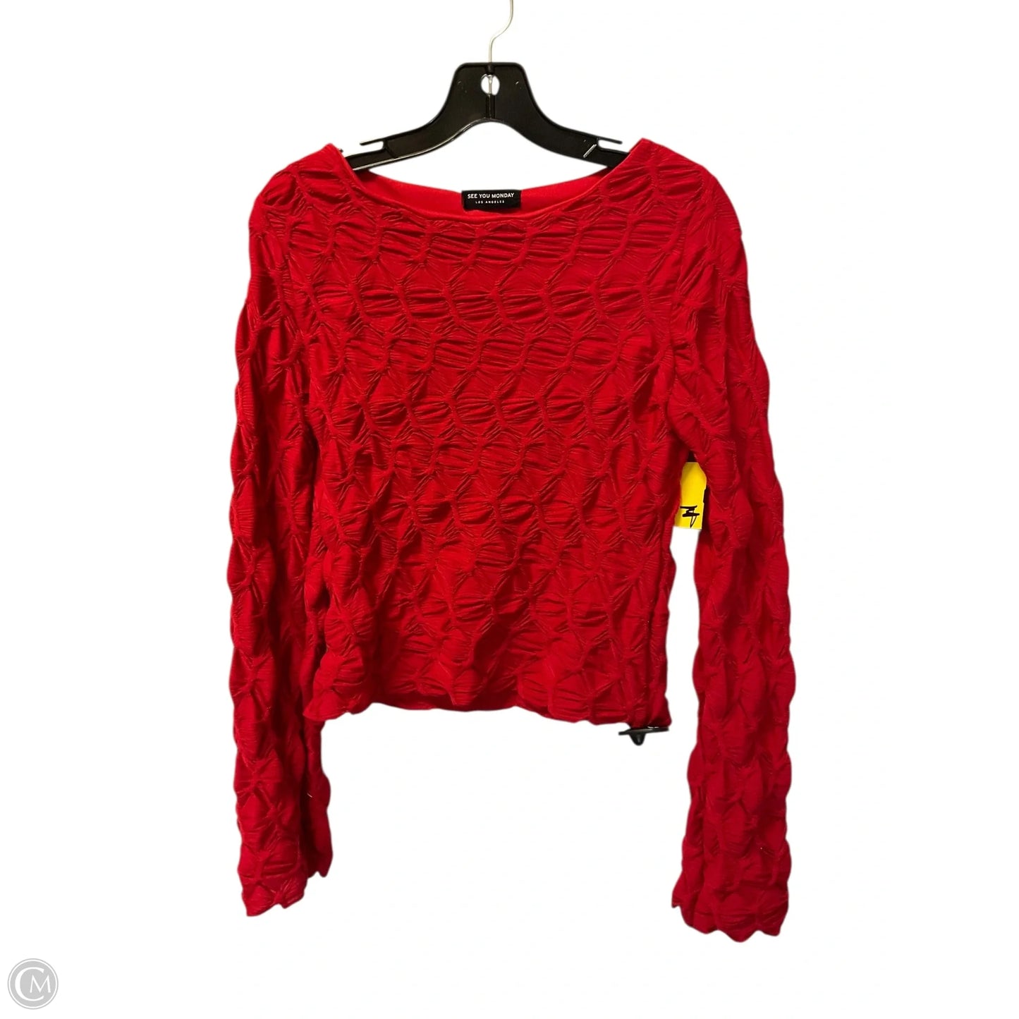 Top Long Sleeve By See You Monday In Red, Size: M