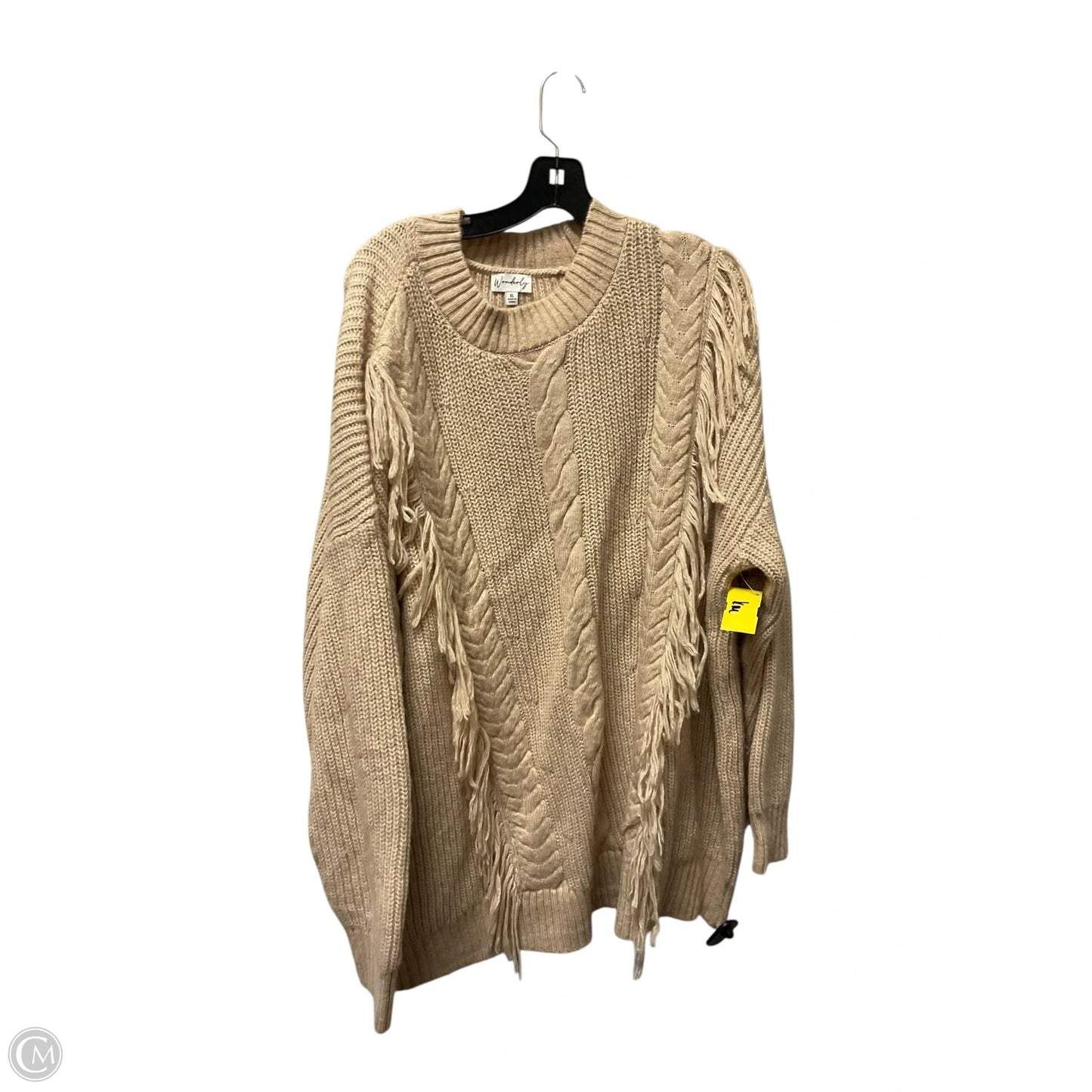 Sweater By Wonderly In Tan, Size: Xl