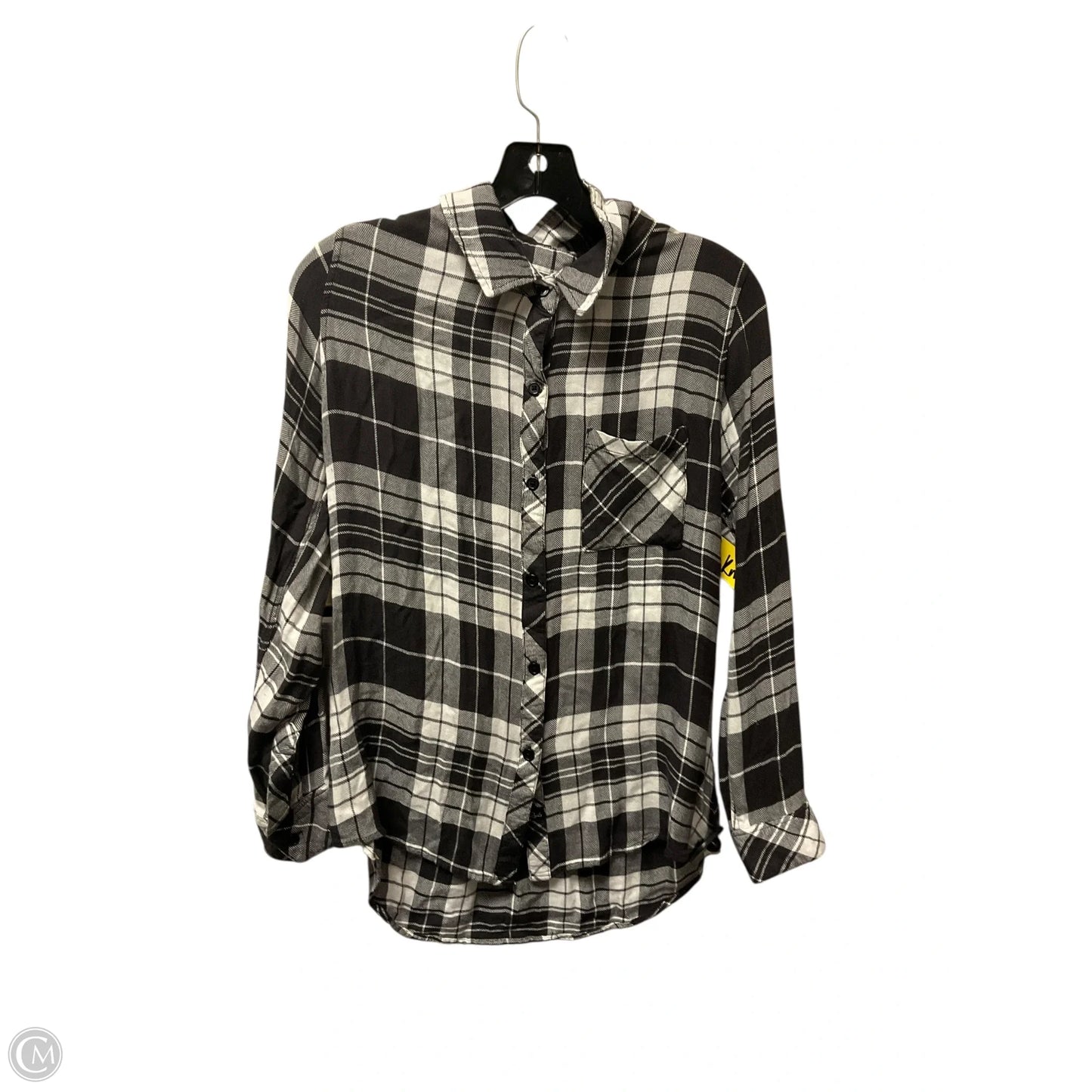 Top Long Sleeve Basic By Rails In Plaid Pattern, Size: M