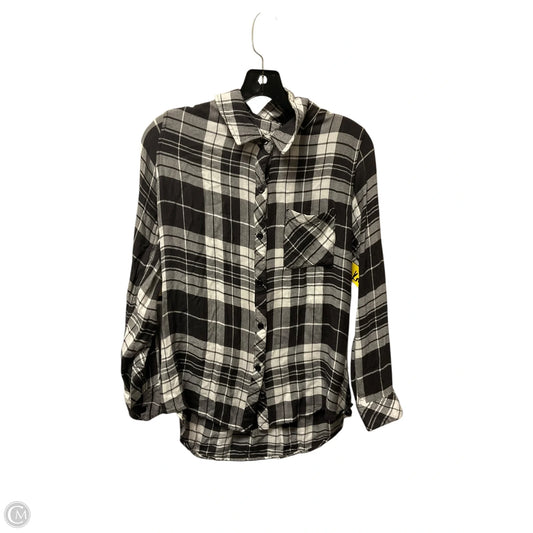 Top Long Sleeve Basic By Rails In Plaid Pattern, Size: M