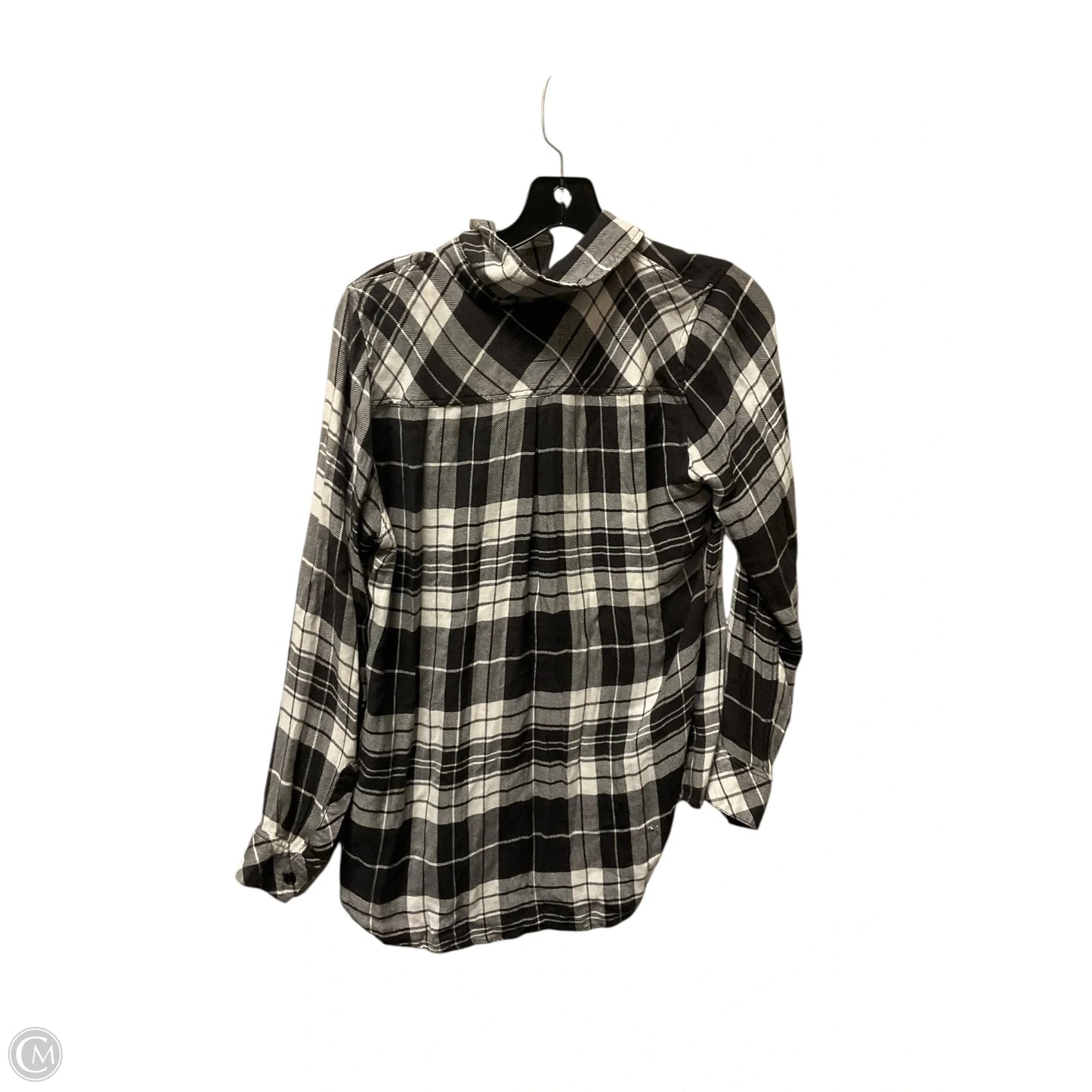 Top Long Sleeve Basic By Rails In Plaid Pattern, Size: M