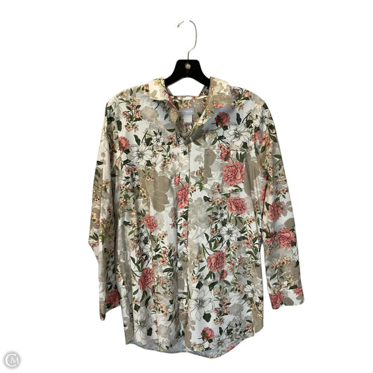 Top Long Sleeve By Chicos In Floral Print, Size: M