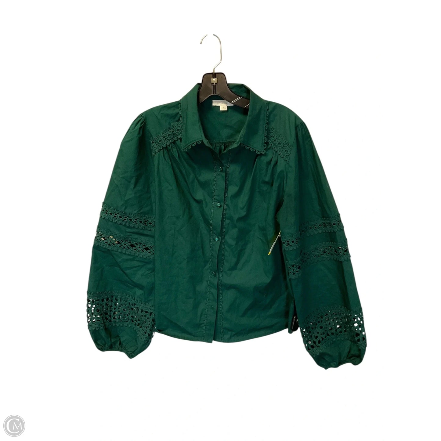 Top Long Sleeve By Cmb In Green, Size: L