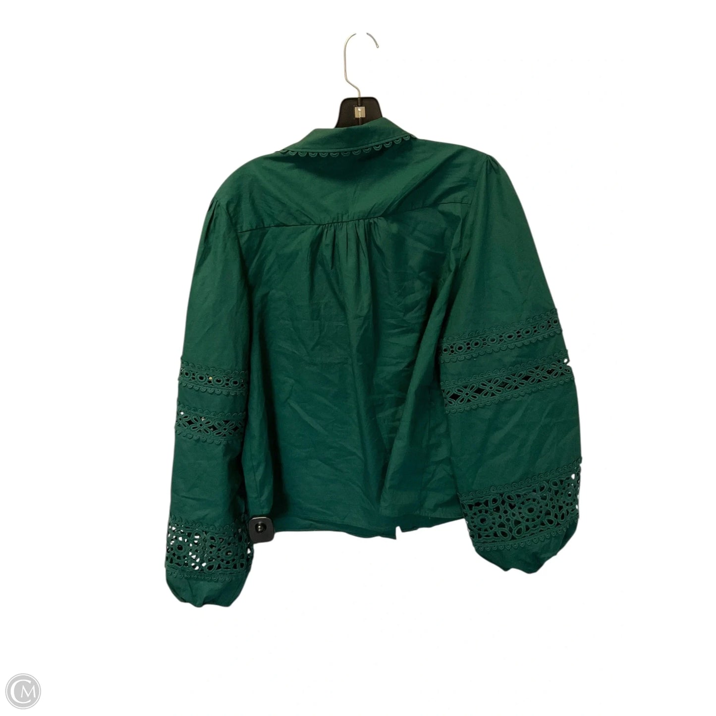 Top Long Sleeve By Cmb In Green, Size: L
