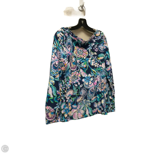 Top Long Sleeve Designer By Lilly Pulitzer In Navy, Size: L