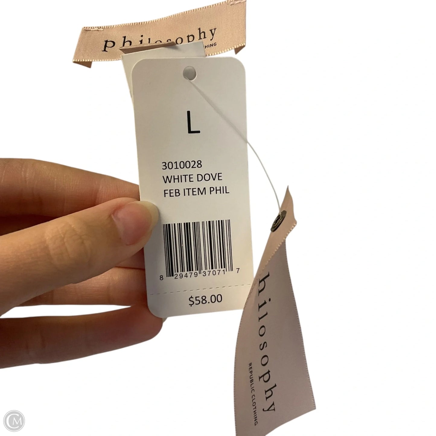 Top Short Sleeve By Philosophy In Cream, Size: L