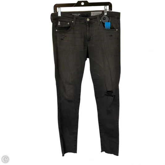 Jeans Skinny By Ag Jeans In Black Denim, Size: 10