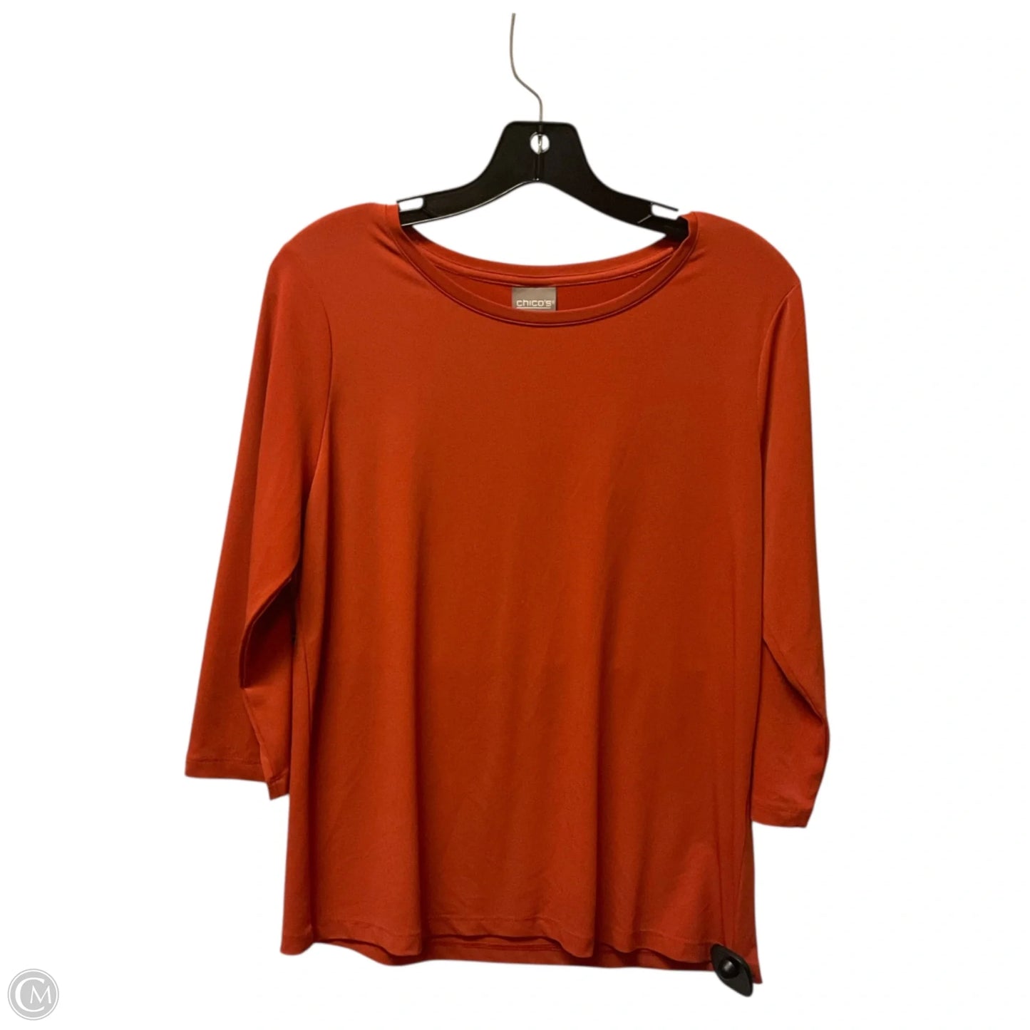 Top Long Sleeve Basic By Chicos In Orange, Size: S