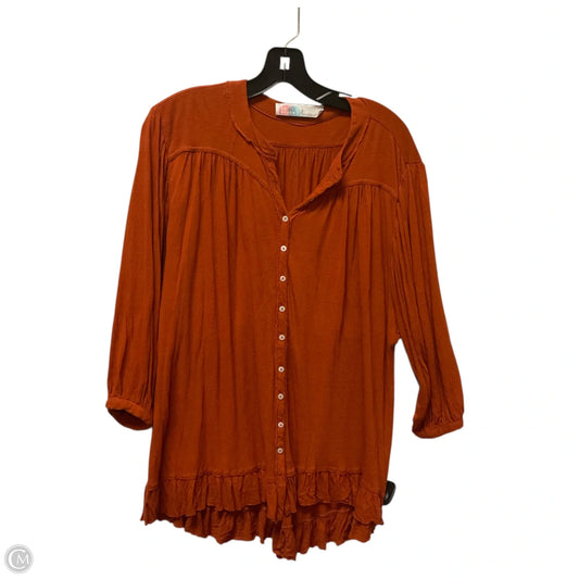 Top Long Sleeve By Free People In Orange, Size: S