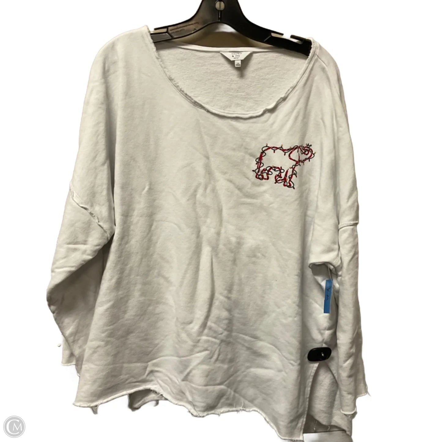 Sweatshirt Crewneck By Crown And Ivy In White, Size: 3x