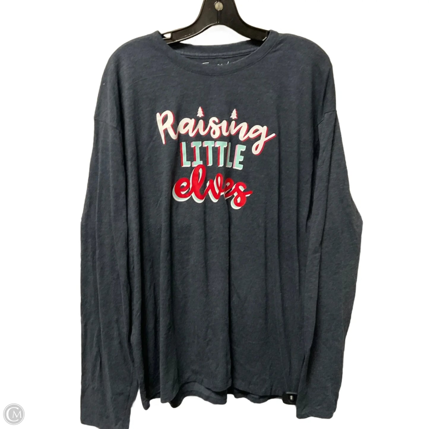 Top Long Sleeve By Clothes Mentor In Grey, Size: Xxl