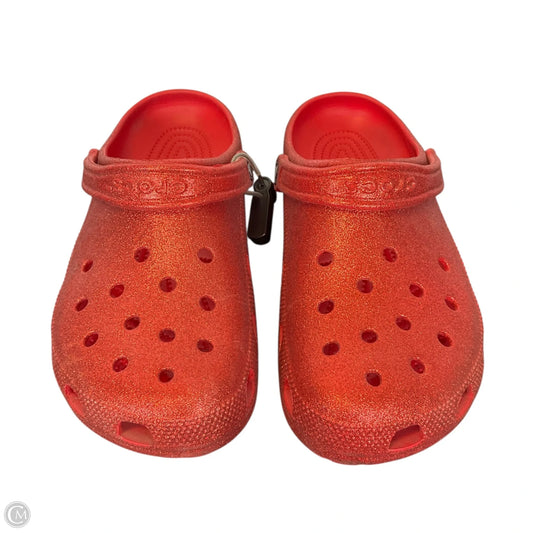 Sandals Flats By Crocs In Red, Size: 11