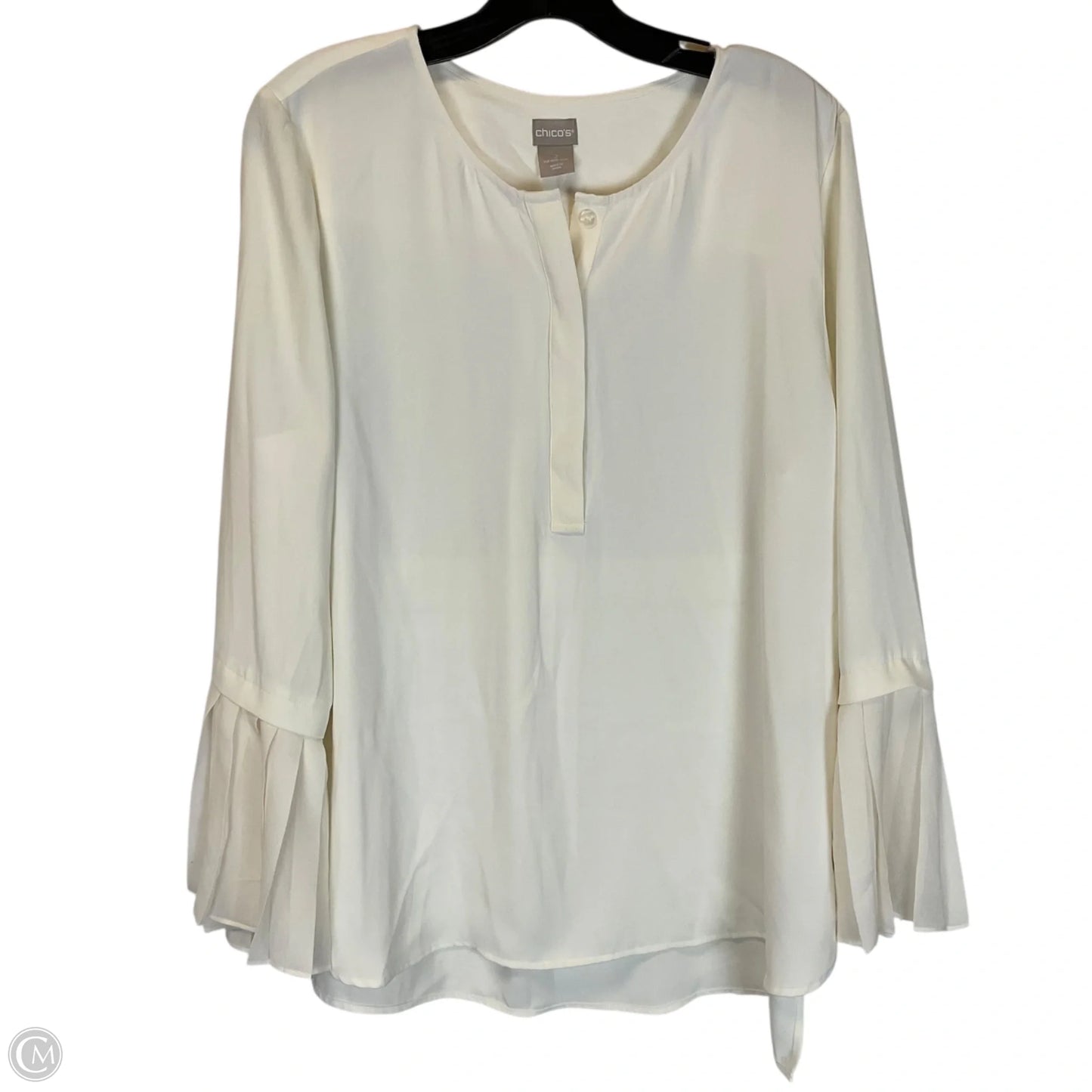 Top Long Sleeve Basic By Chicos In Cream, Size: 12