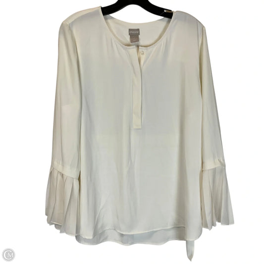 Top Long Sleeve Basic By Chicos In Cream, Size: 12