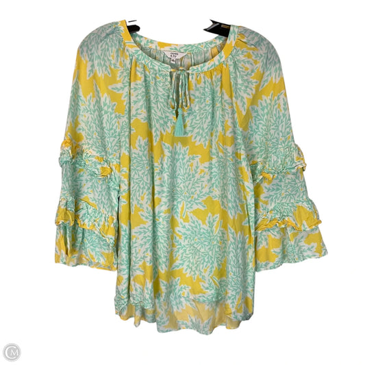 Top Long Sleeve By Crown And Ivy In Green, Size: M