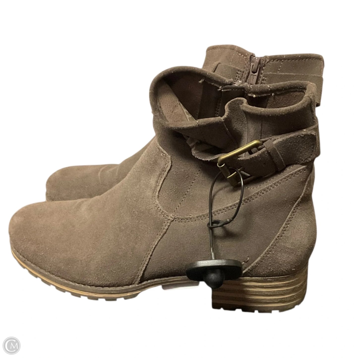 Boots Ankle Flats By Clarks In Brown, Size: 8.5