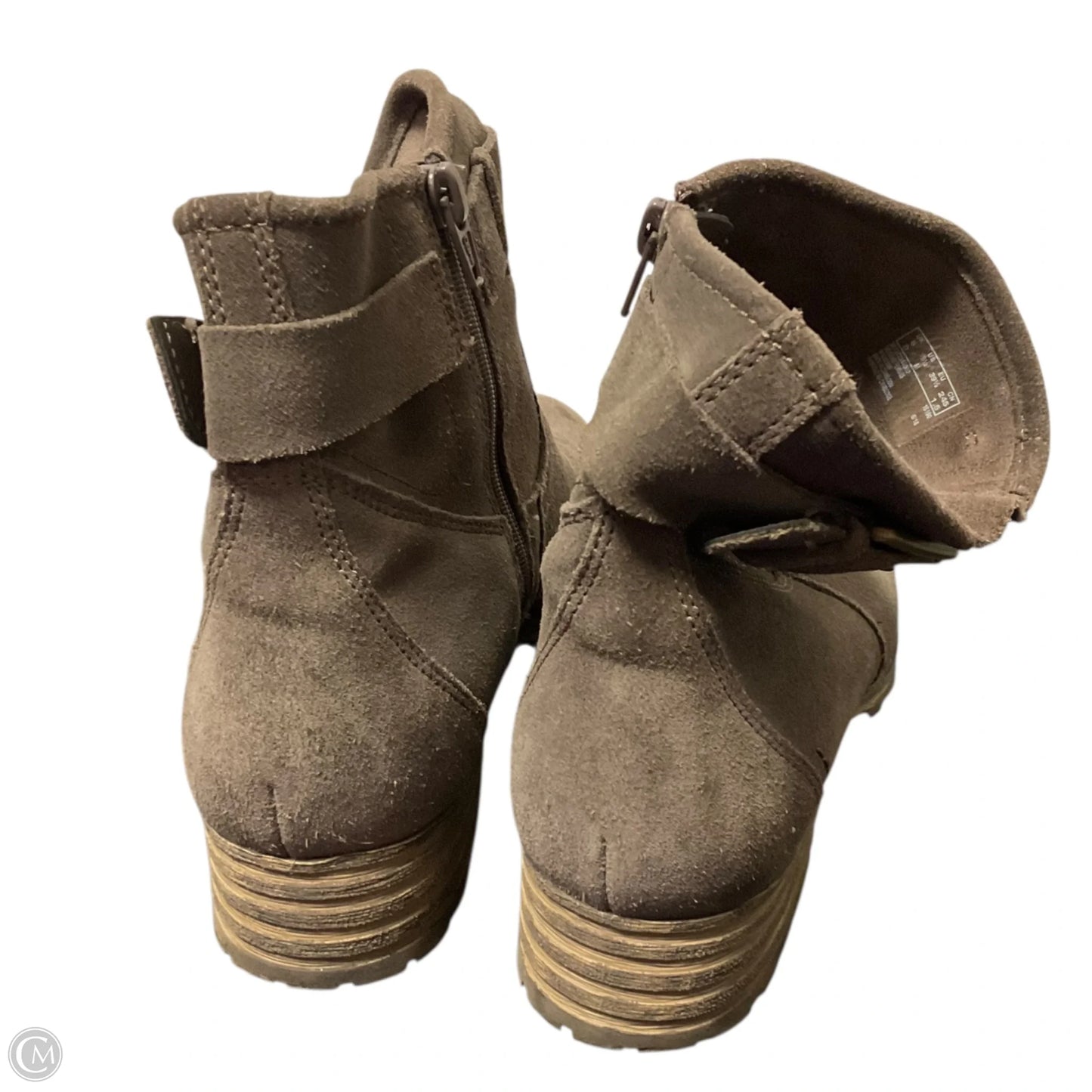 Boots Ankle Flats By Clarks In Brown, Size: 8.5