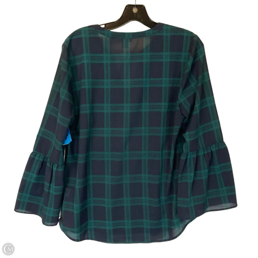 Top Long Sleeve By J. Crew In Plaid Pattern, Size: M