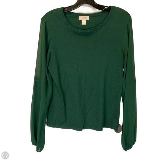 Top Long Sleeve Basic By Loft In Green, Size: M