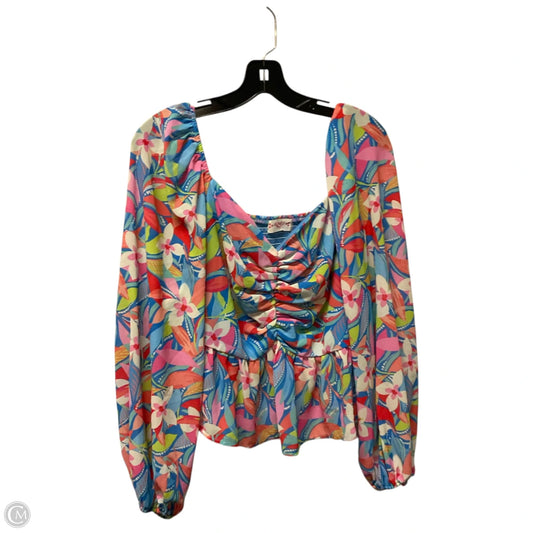 Top Long Sleeve By Almost Pink In Blue, Size: S