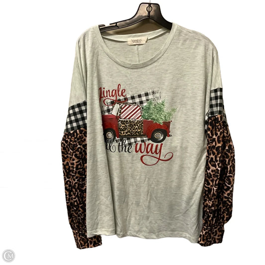 Top Long Sleeve Basic By Clothes Mentor In Grey, Size: Xl