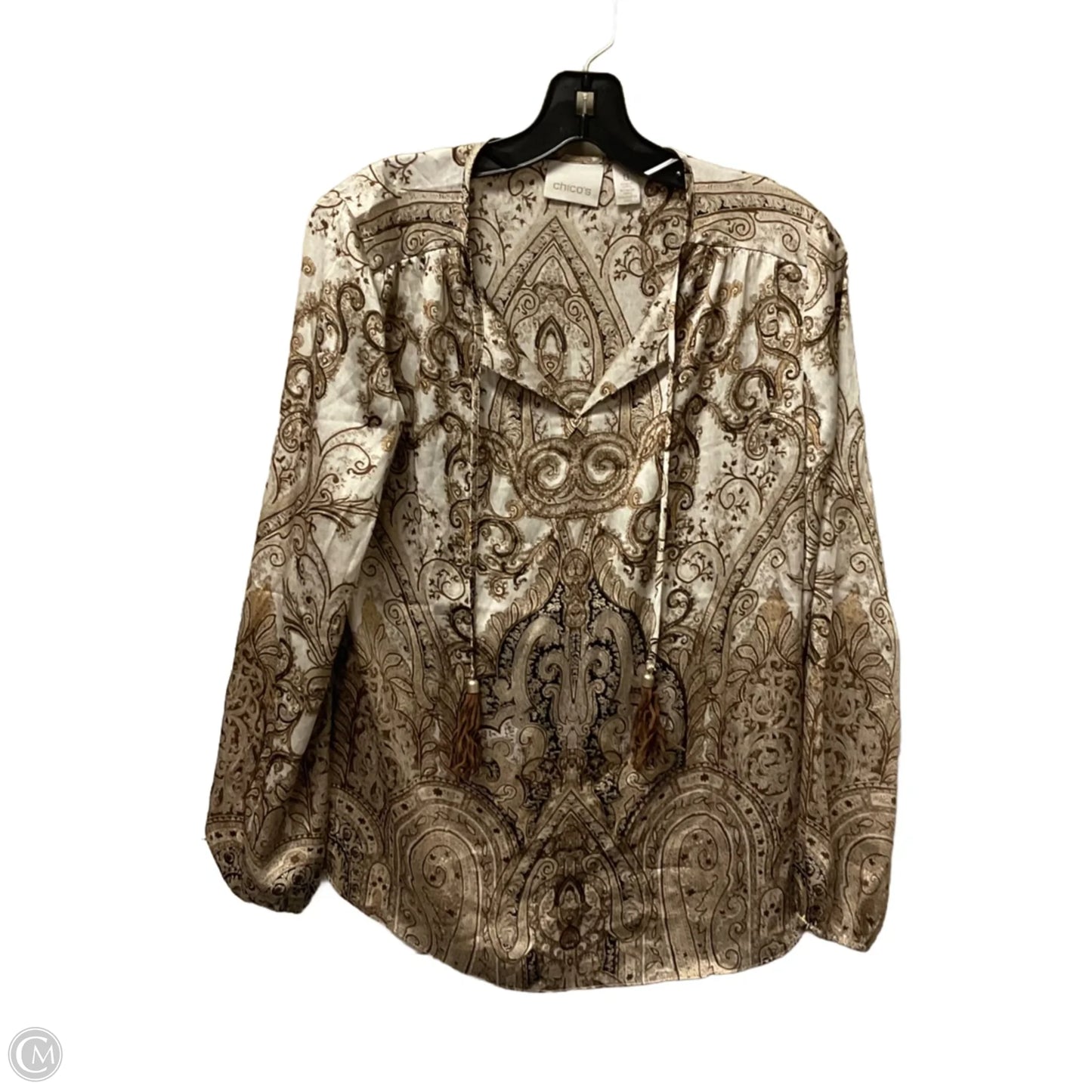 Top Long Sleeve By Chicos In Tan, Size: Xs