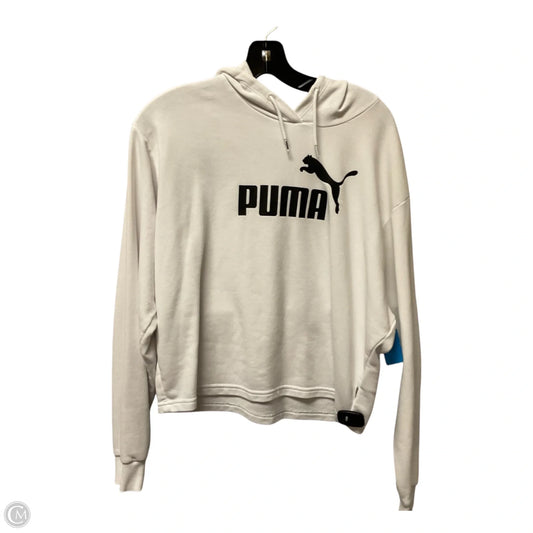 Sweatshirt Hoodie By Puma In White, Size: L