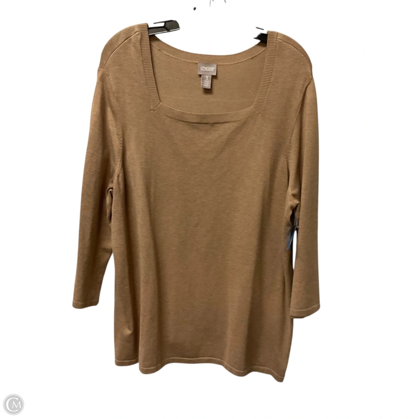 Top Long Sleeve Basic By Chicos In Tan, Size: L