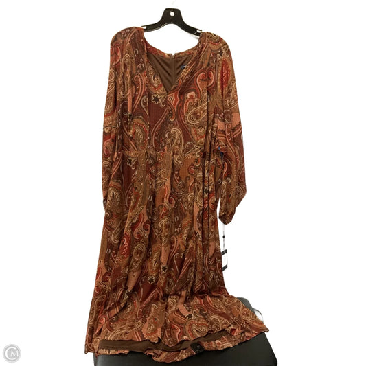 Dress Casual Maxi By Tommy Hilfiger In Brown, Size: 22