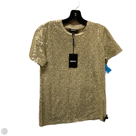 Top Short Sleeve By Dkny In Gold, Size: Xs