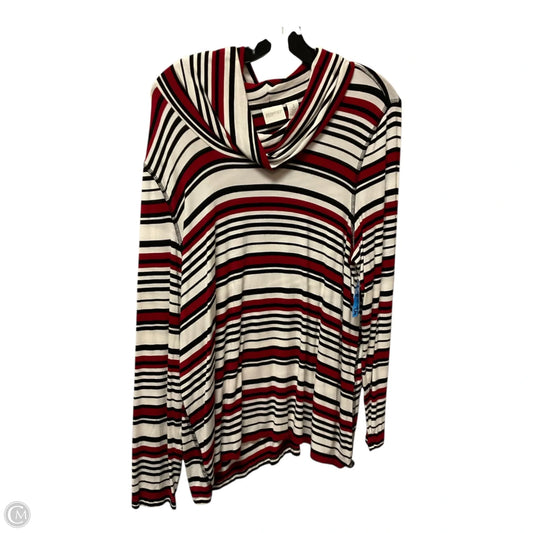 Top Long Sleeve Basic By Chicos In Striped Pattern, Size: L