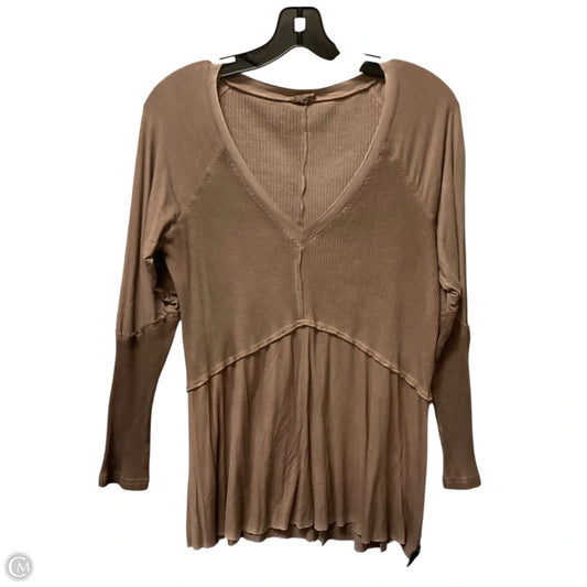 Top Long Sleeve By Pol In Brown, Size: S