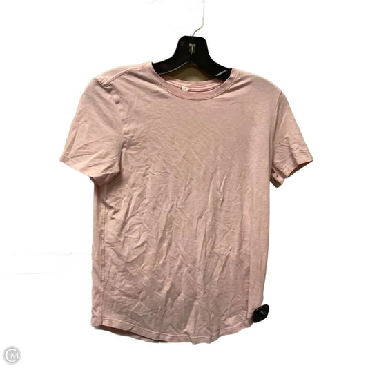 Athletic Top Short Sleeve By Lululemon In Pink, Size: 2