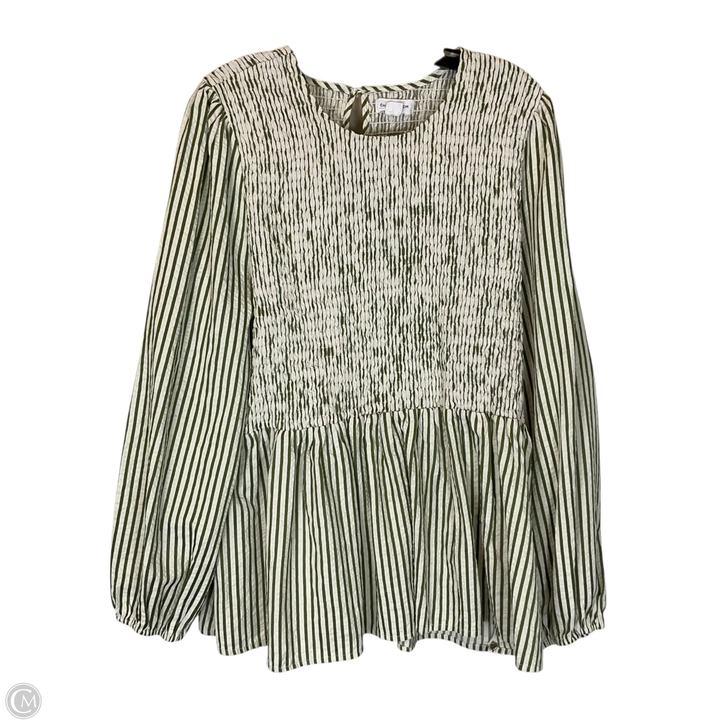 Top Long Sleeve By Chicsoul In Green, Size: 2x