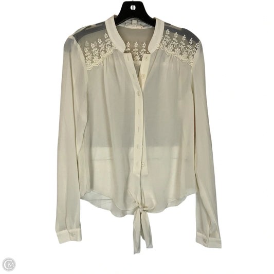 Top Long Sleeve By Iris In Cream, Size: Xs