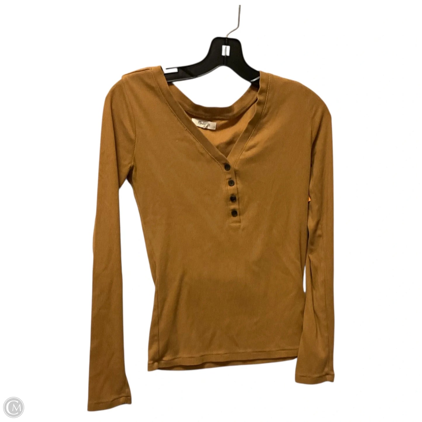 Top Long Sleeve Basic By Madewell In Orange, Size: S