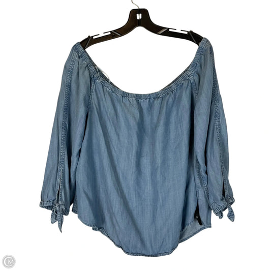 Top Long Sleeve Basic By Vineyard Vines In Blue Denim, Size: Xl