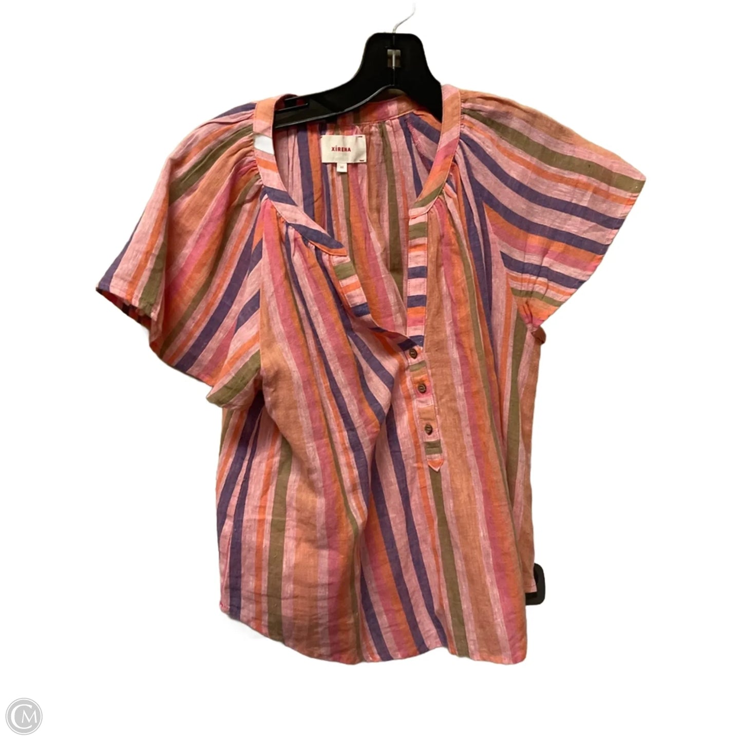 Top Short Sleeve Basic By Clothes Mentor In Striped Pattern, Size: Xs