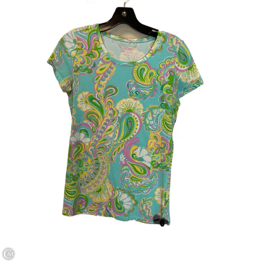 Top Short Sleeve Designer By Lilly Pulitzer In Blue, Size: S