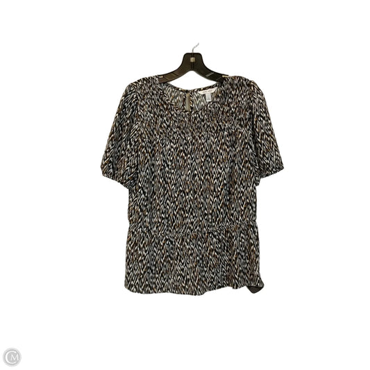 Top Short Sleeve By Nine West Apparel In Animal Print, Size: L