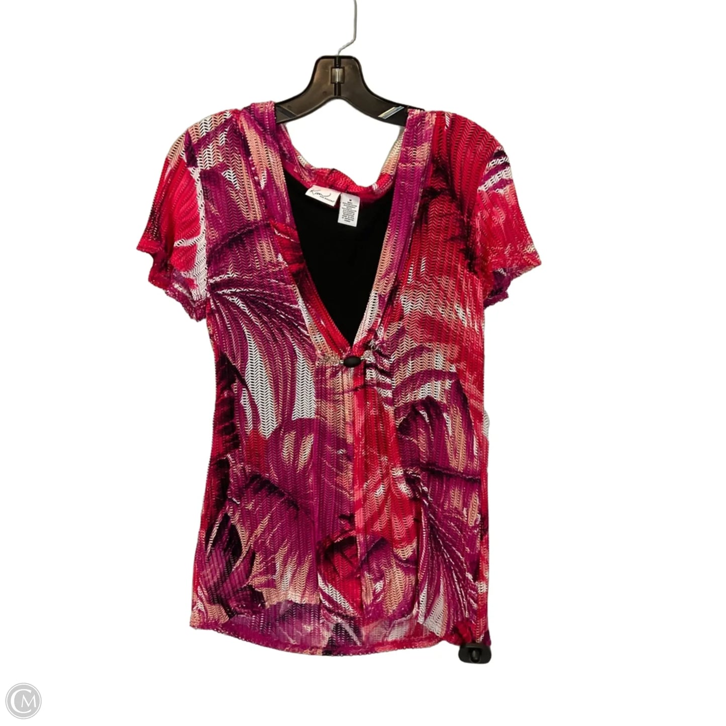 Top Short Sleeve By Kim Rogers In Red, Size: M