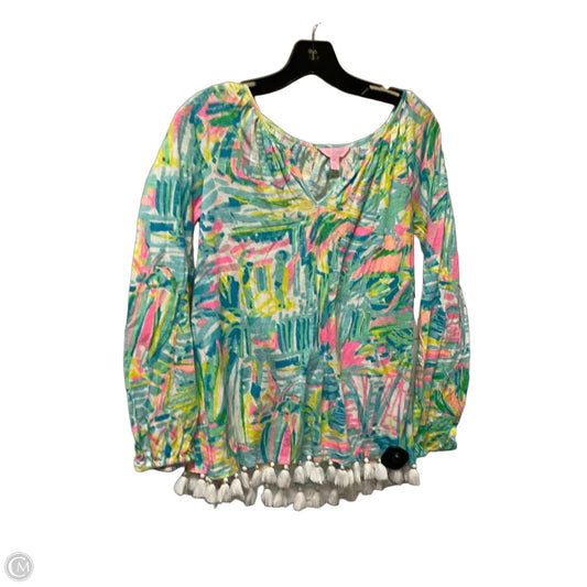 Top Long Sleeve Designer By Lilly Pulitzer In Blue, Size: Xs