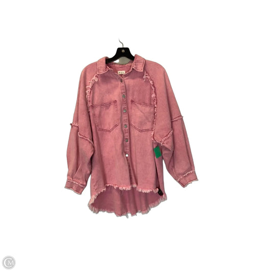 Jacket Denim By Pol In Pink, Size: L