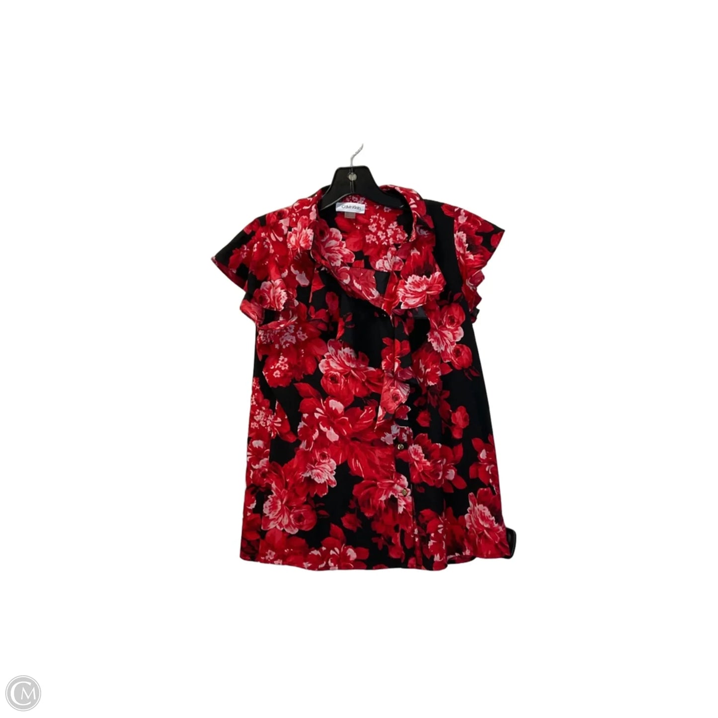 Top Short Sleeve By Calvin Klein In Red, Size: Xs