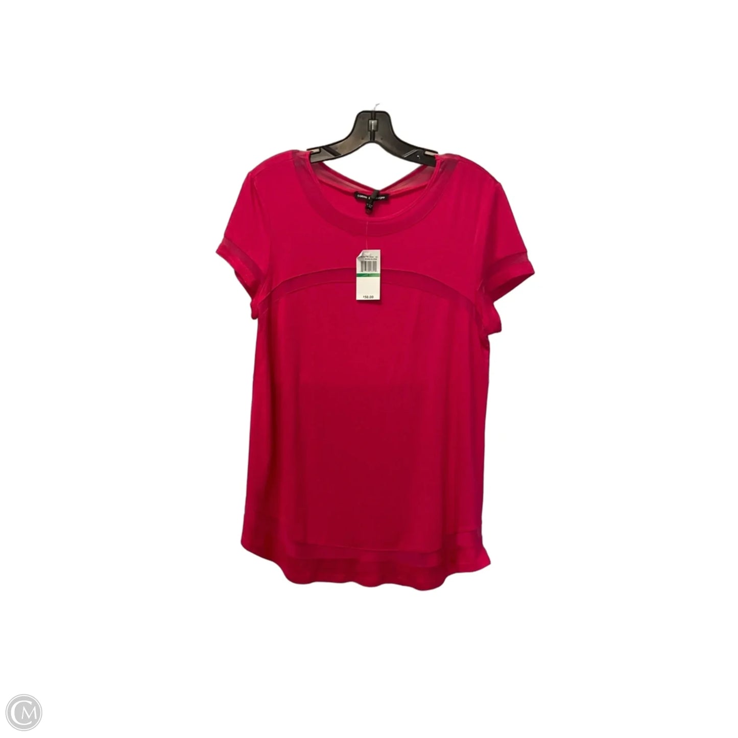 Top Short Sleeve Basic By Cable And Gauge In Pink, Size: L