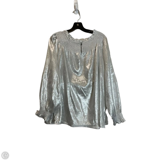 Top Long Sleeve By Talbots In Silver, Size: 1x