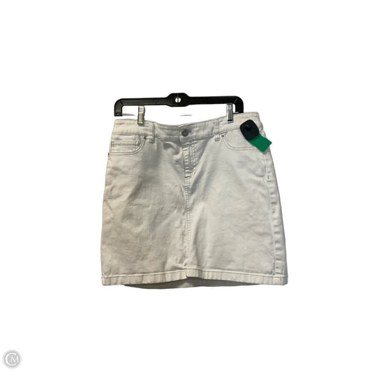 Skirt Mini & Short By White House Black Market In White Denim, Size: 10