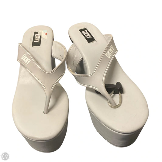 Sandals Heels Platform By Dkny In Blue, Size: 8