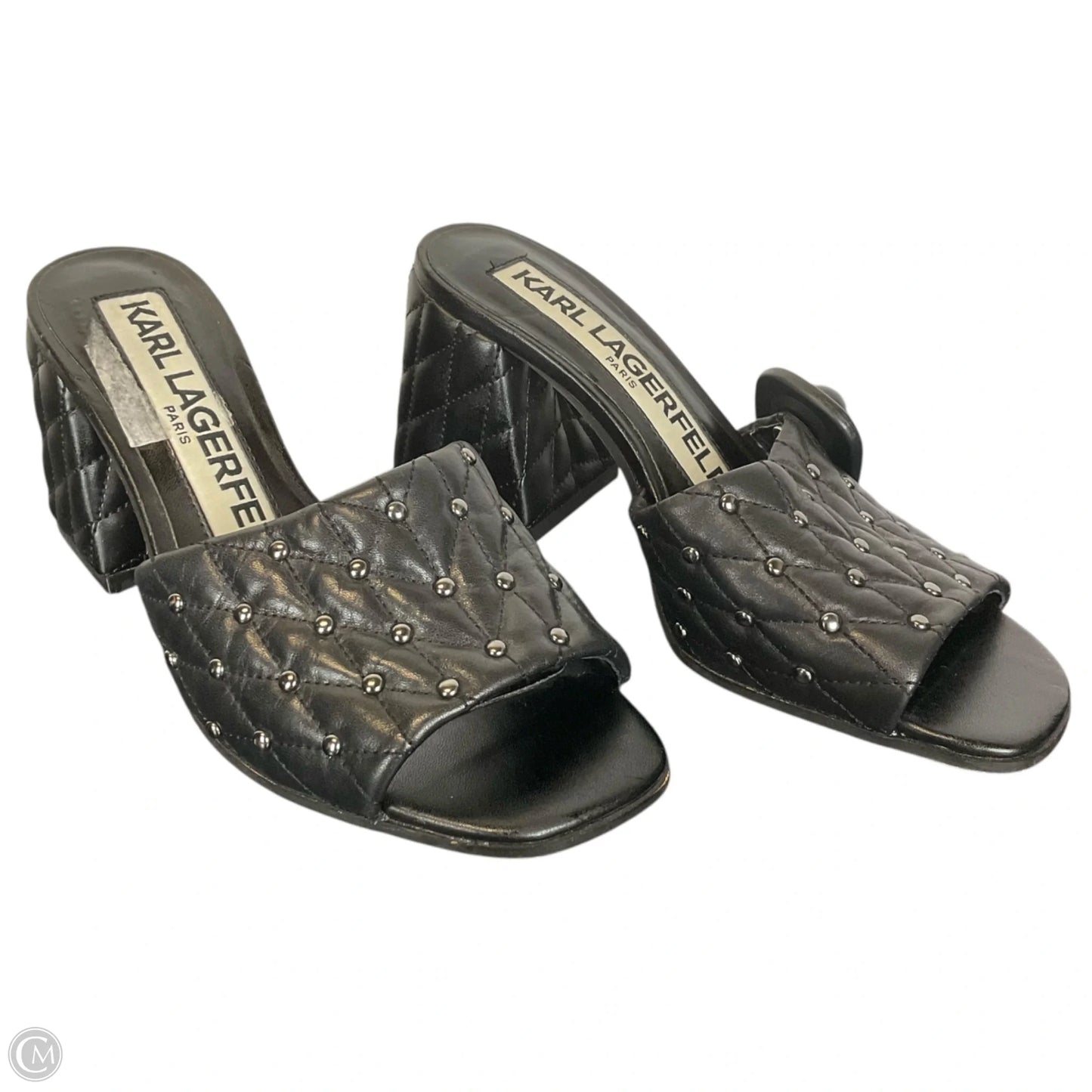 Sandals Designer By Karl Lagerfeld In Black, Size: 6.5