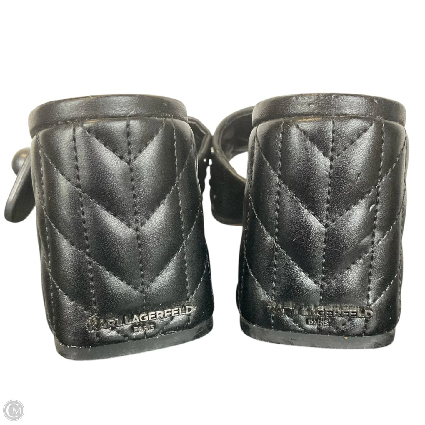 Sandals Designer By Karl Lagerfeld In Black, Size: 6.5